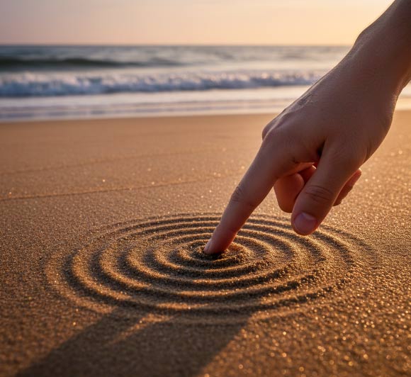 Chen et al. carried out two studies: the first, a human study assessing fingertip sensitivity to tactile cues from buried objects; the second, a robotic experiment using a tactile-equipped robotic arm and a Long Short-Term Memory model to detect object presence. Image credit: Gemini AI.